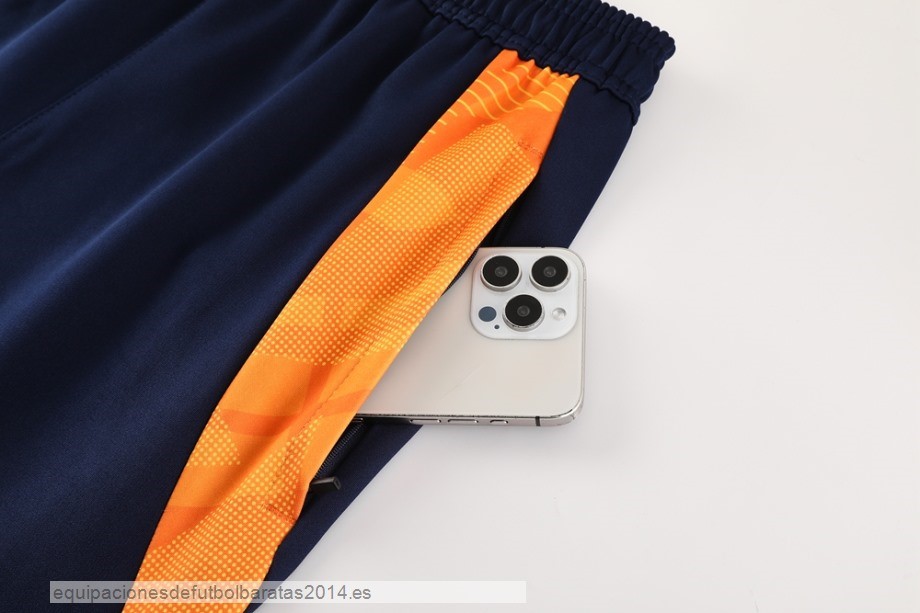 Nuevo Conjunto Completo Ropa Deportiva Con Cremallera Larga Juventus 24/25 Azul Marino Naranja Baratas